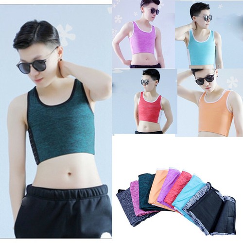 Soft Les Lesbian Undershirt Top FTM Tomboy Breast Chest Binder Vest Tank Top Fit - Picture 3 of 19