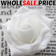 100 Pcs Large 6CM Artificial Flowers Foam Rose Heads Wedding Party Decor Bouquet