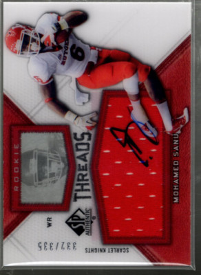 B1151- 2012 SP Authentic Rookie Threads Autographs #RTMS Mohamed Sanu Jersey/335