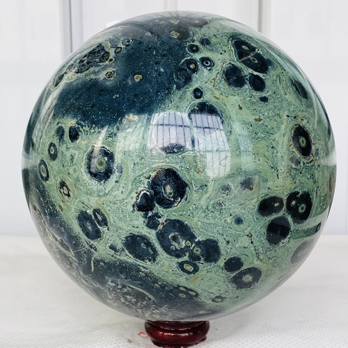 Natural Eye Green Kambaba Jasper Stromatolite Crystal Sphere Ball 5020G - Picture 8 of 12