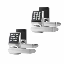2-Pack Keypad Digital Door Lock with Handle Keyless Entry IC Card Brushed Nickel