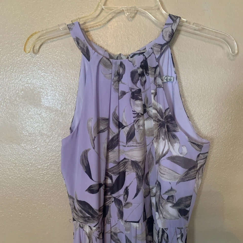 Maxi Vestido Eliza J Púrpura Chifón Halter Talla 2 Foto 4 de 4