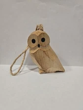 Carved Owl Christmas Ornament Wooden Rustic Cabin Christmas Lodge Decor
