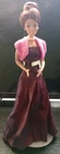 Vintage M&C China Barbie Style Fashion Doll Brunette Evening Gown Pink Faux Fur