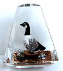 Vintage Hand Carved Painted Wood Goose Lucite/acrylic Unique Canada Paperweight — photo 1