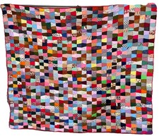 Handmade Beautiful Quilt Multi-Color Patchwork Design