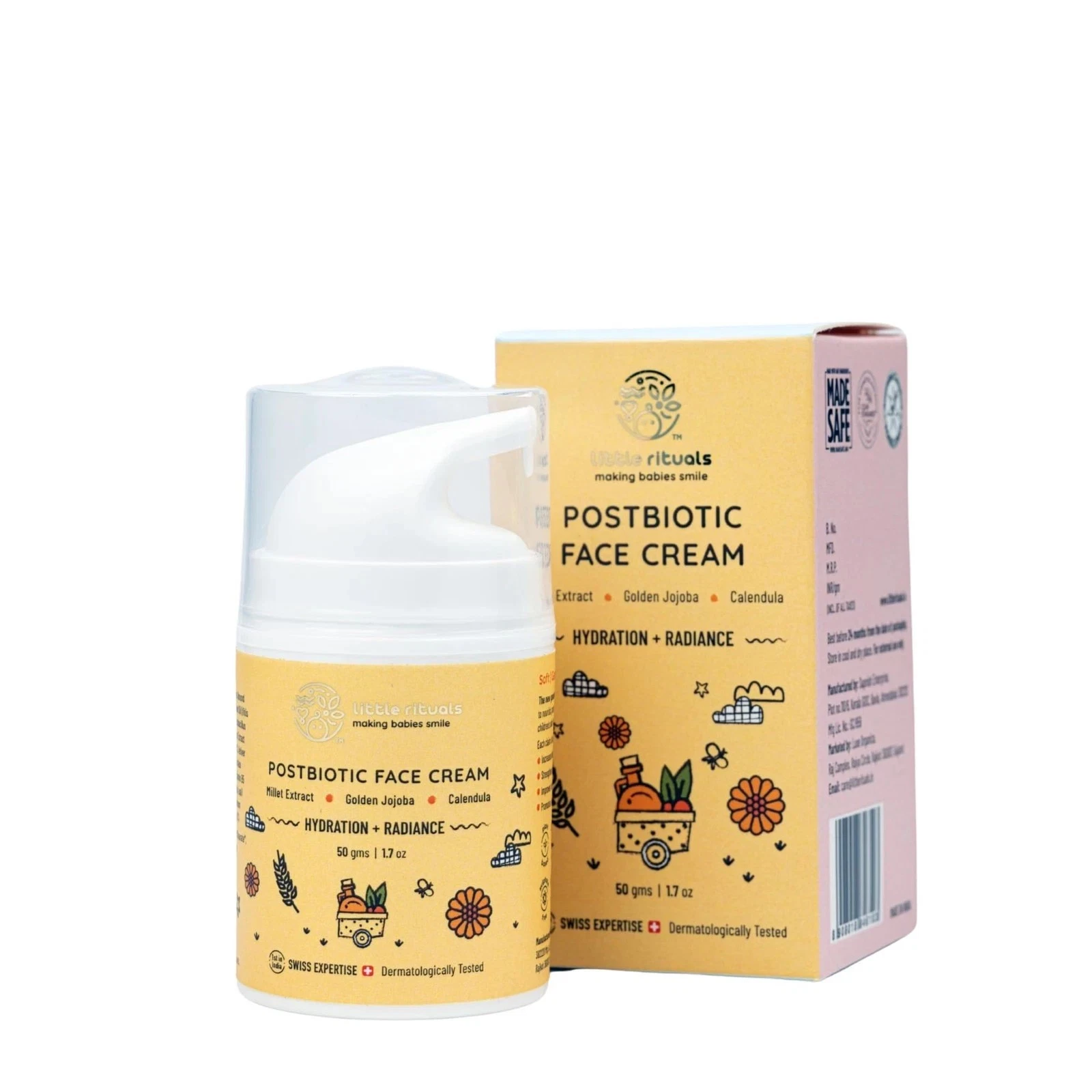 Little Rituals Baby Face Cream 50g | Organic Moisturiser Hydration Glow