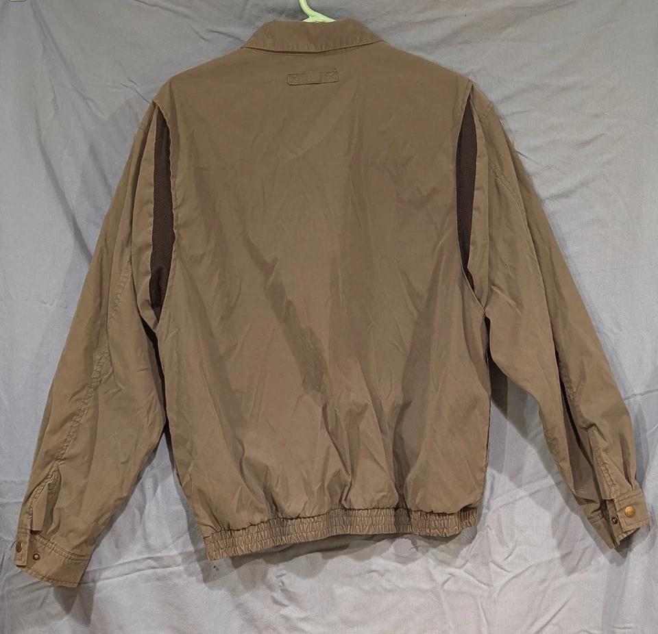 IZOD 男式套衫风衣夹克棕褐色网眼衬里半拉链 — 第 2/4 张图片