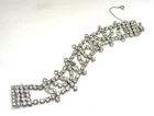 Vtg. Signed KRAMER Rhinestone Clear Glass Costume Jewelry Bracelet - 02