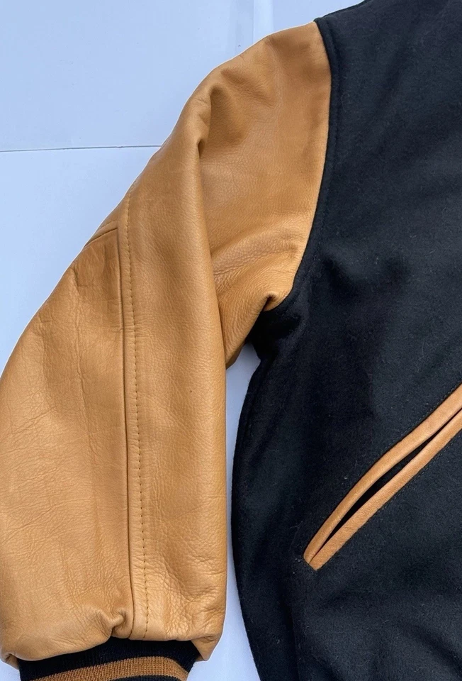 Chaqueta de bombardero universitaria vintage 2000’s GAME Sportswear para hombre 2XL - cuero genuino Foto 2 de 4