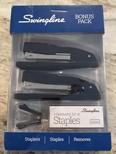 NEW Swingline 444 Desktop Commercial Stapler Black Bonus 2 Pack Remover Staples