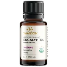 Swanson Aromatherapy Certified Organic Eucalyptus Essential Oil 0.5 fl oz Liquid
