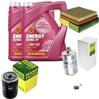 MANN-FILTER Inspektionspakete Mannol 10 L Energy 5W-20 FüR Porsche 911 Cabriolet