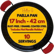 Paella Pan – Enamelled, No-Rust Steel Skillet for Propane & Gas Burners – Easy-T