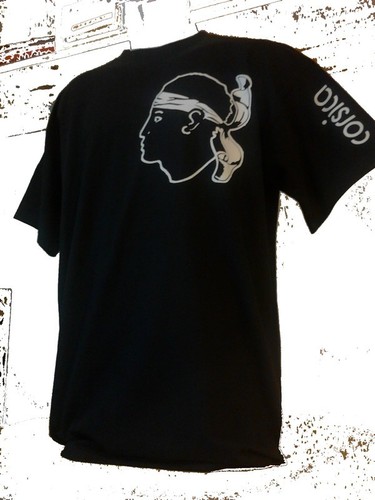 T-shirt Corse CORSICA - Noir Coton - Neuf Avec étiquettes - Marque B&C - Fabriqué En France