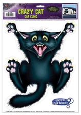 Crazy Cat Window Cling 12" x 17" New