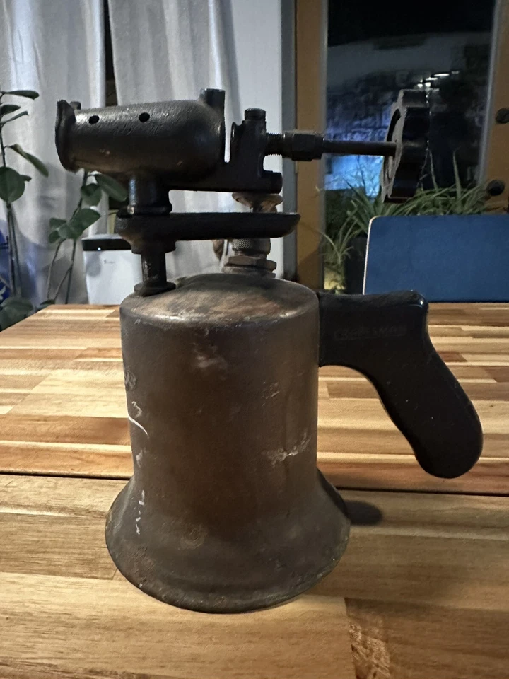 TOCHA DE SOPRO VINTAGE CRAFTSMAN ENCANADOR VAPOR ENCAIXE/SOLDA - LATÃO E AÇO - Imagem 2 de 4