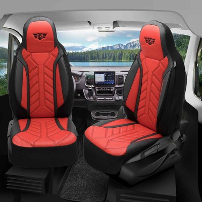 Pilot Wohnmobil Sitzbezüge passend für Tourister TI16 (Schwarz-Rot)