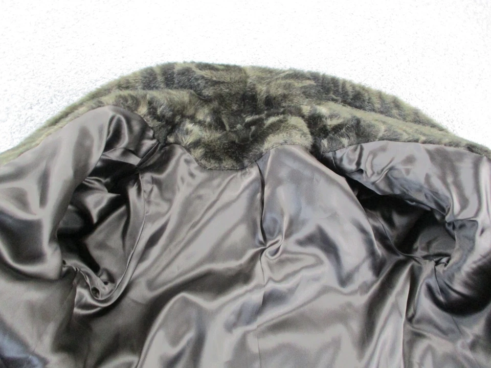 Gabardina vintage Charles Klein para mujer de piel sintética talla 13/14 marrón forrada años 80 EE. UU. Foto 3 de 4