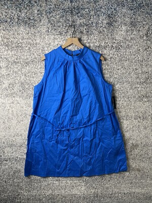 Donna Morgan Dress Womens 14 Blue Short Short Sleeve Knee