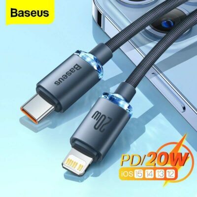 Baseus For iPhone 14 13 12 11 Pro Max PD20W Fast Charging Cable Type-C Data Cord