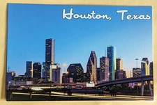 Postcard TX: Houston Skyline. Downtown. Texas 