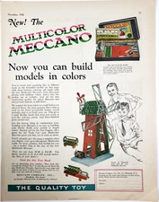 Meccano Vintage 1926 Ad Magazine Print Construction Toys Windmill