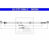 ATE Handbremsseil Bremsseil Hinten Links Passend FüR Fiat Linea 323_ 110_