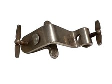 Vintage Ludwig Nickel Plated Clip On Bass Drum Cymbal / Wood Block Mount