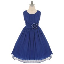ROYAL BLUE Size 10 Chiffon Flower Girl Dress Summer Recital Birthday Party