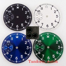 37mm Black White Green Blue Watch Dial Face For ETA 6497 ST 3600 Manual movement