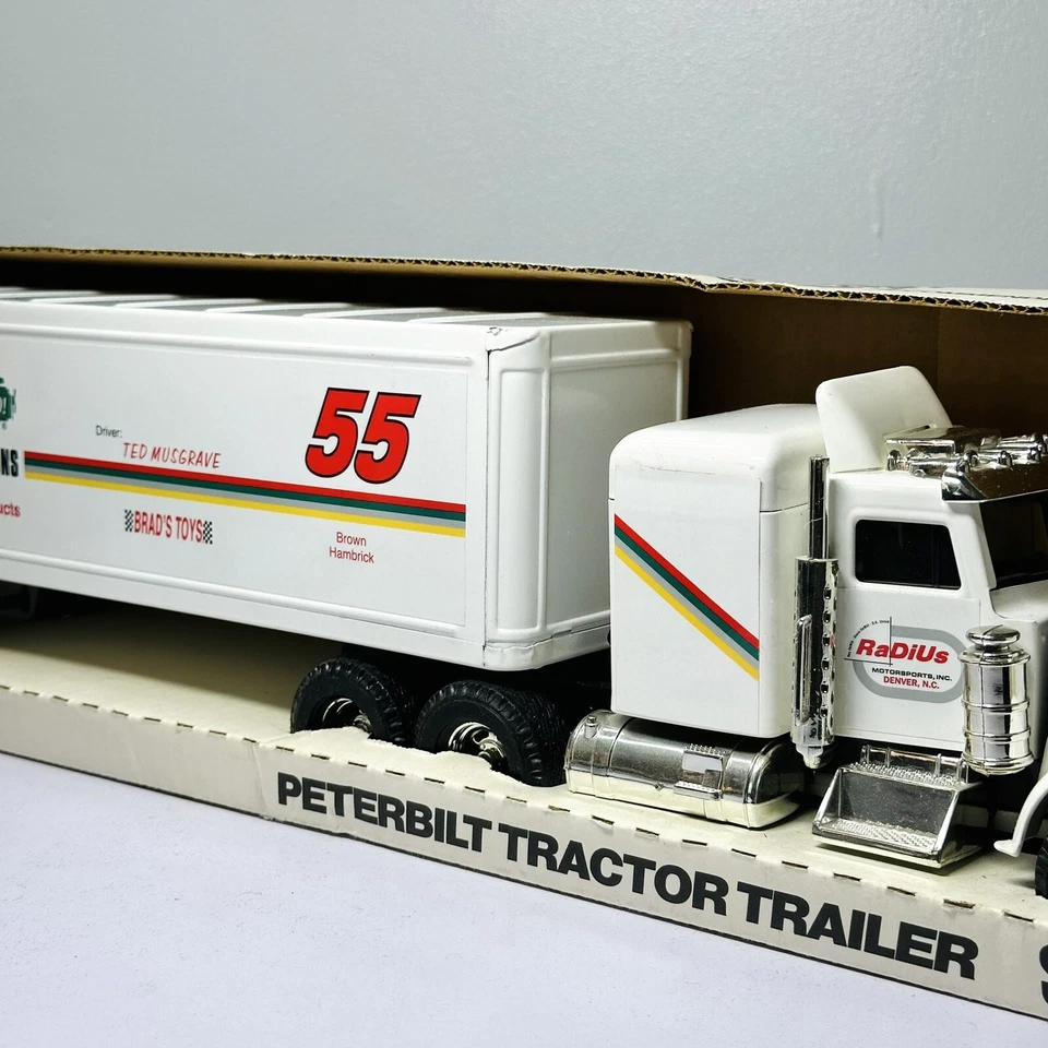 Vintage 1980's Ertl Peterbilt Tractor Trailer Wes-Mar Pressed Steel in Box - Image 2 of 4
