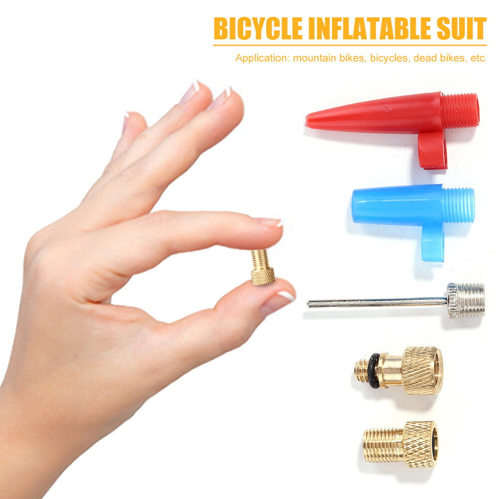5pcs/set Bicycle Tire Inflate Schrader Presta Valve Needle Hose Adapter