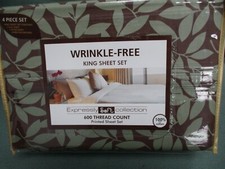 KING SHEET SET 600 CT 100 COTTON RETAL 259.00 EXPRESSLY SOFT COLLECTION NEW