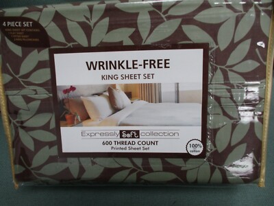 JCPenny EXPRESSLY SOFT COLLECTION KING SHEET SET 600 CT 100% COTTON RETAL 219.00
