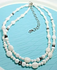CAROLYN POLLACK STERLING QVC SOUTHWEST STERLING WHITE AGATE 37” NECKLACE