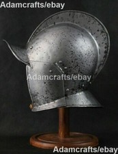 18 Gauge Steel Medieval Knight Europian Burgonet Helmet Hammered Steel Helmet