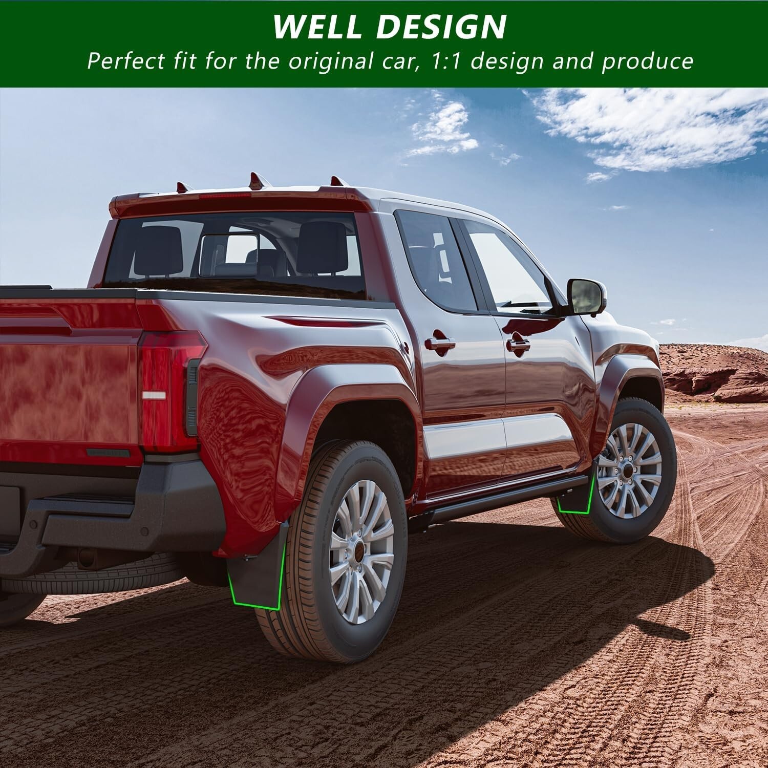 Splash Guards Mudguard 4PCS Front & Rear Mud Flaps For 2024 2025 Toyota Tacoma