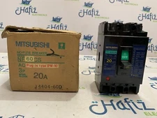 MITSUBISHI NO-FUSE CIRCUIT BREAKER NF60-CS 20A 3 POLE (New But Miner Broken)