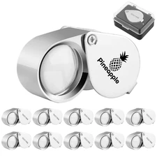 (10) 10X Jewelers Loupe Magnifying Glass Coin Magnifier Jewelry Loop Eye Pocket