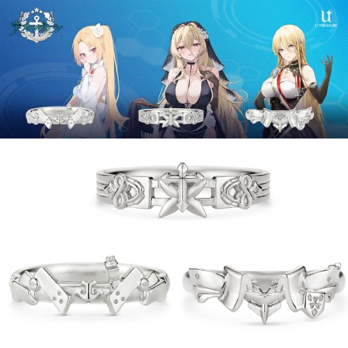 Azur Lane Motif Ring Silver 925 Cleveland Implacable Bismarck U