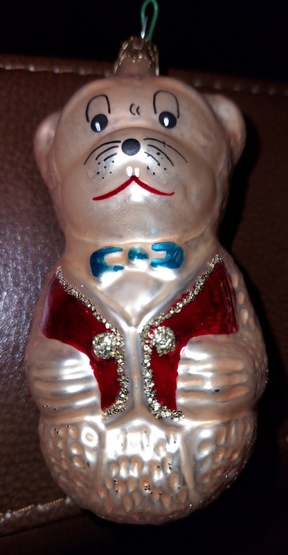 Kurt Adler Bear Bow Tie German Christmas Mercury Glass Ornament Kringle Glass
