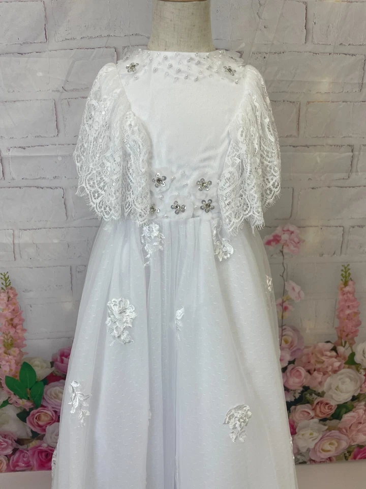 Vestido Formal Niña Flor Princesa Boda Cumpleaños Primera Comunión, Talla 7Y Foto 3 de 4