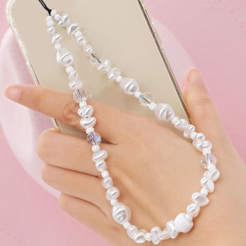 Imitation Pearl Mobile Phone Charm Crystal Universal Cell Lanyard - 第 10/12 張圖片