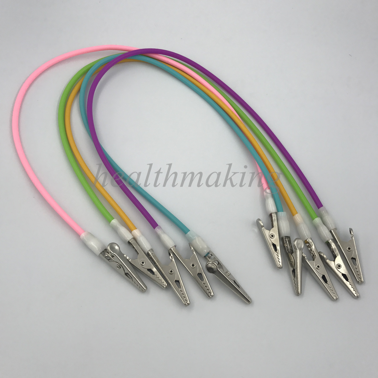 1pc Dental Patient Bib Clips Chains Coil Napkin Holder Crocodile Clip