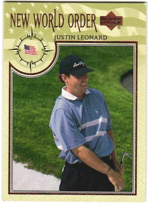 Justin Leonard 2002 Upper Deck Card # 80 Gold Boarder