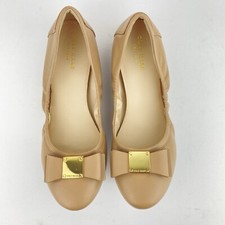  198 Cole Haan Women's Size 6.5 Tali Bow Ballet Flats Tan Leather Shoe Slip On