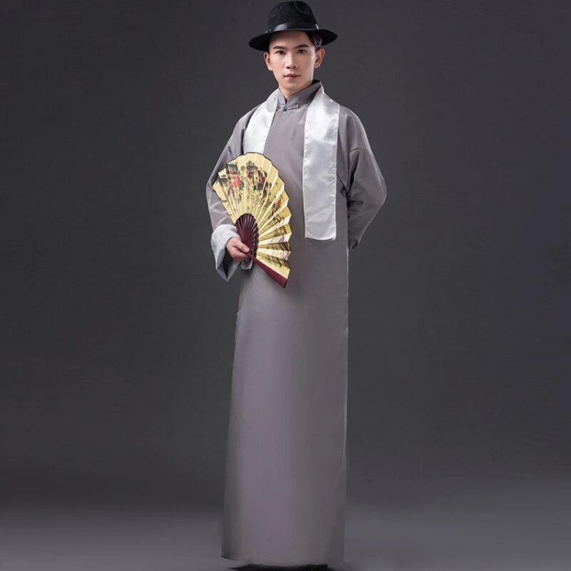 Vestido Hanfu Disfraz Cosplay Chino Tradicional Disfraz Hombres Bata Antigua Larga Foto 4 de 4