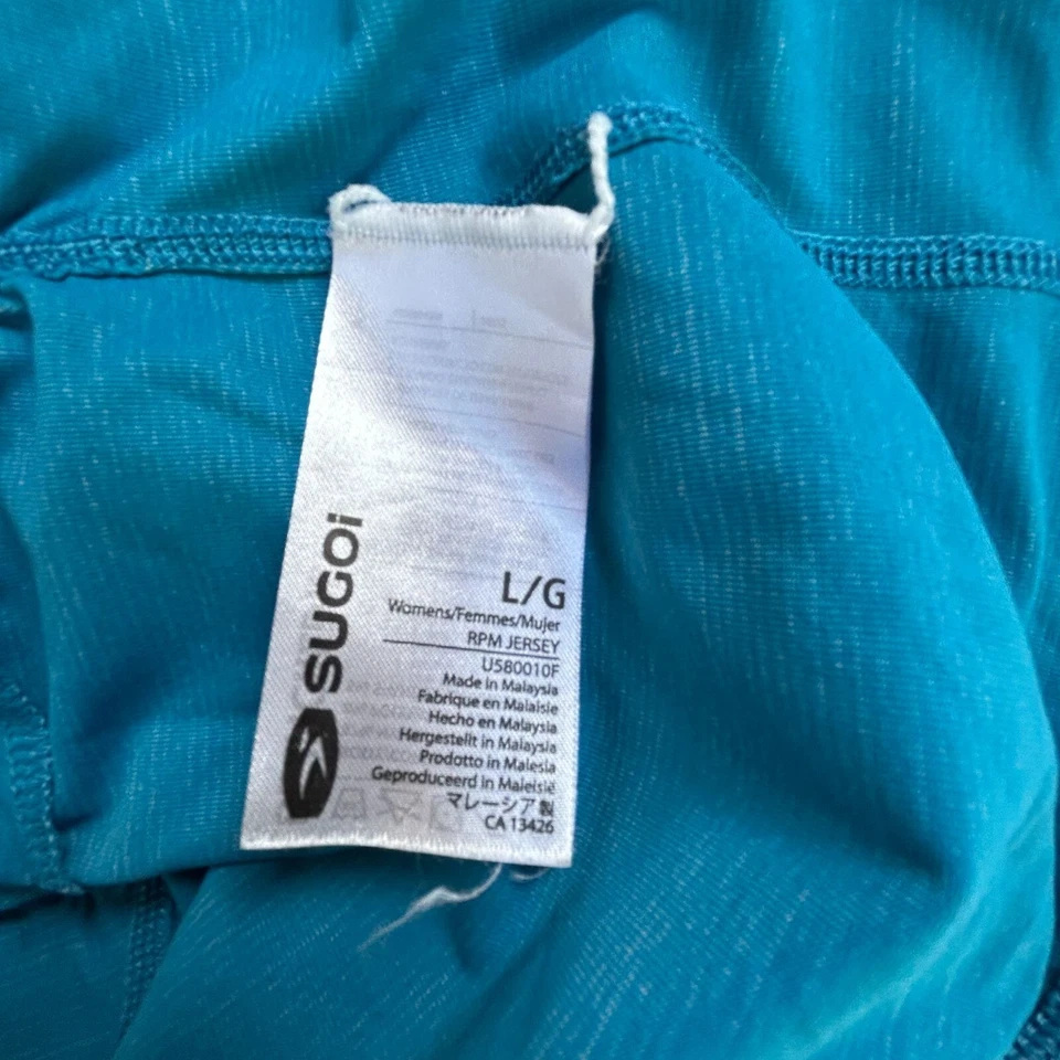 Camiseta deportiva para mujer Sugoi RPM grande semi ajuste verde azulado manga corta camiseta de ciclismo activo Foto 4 de 4