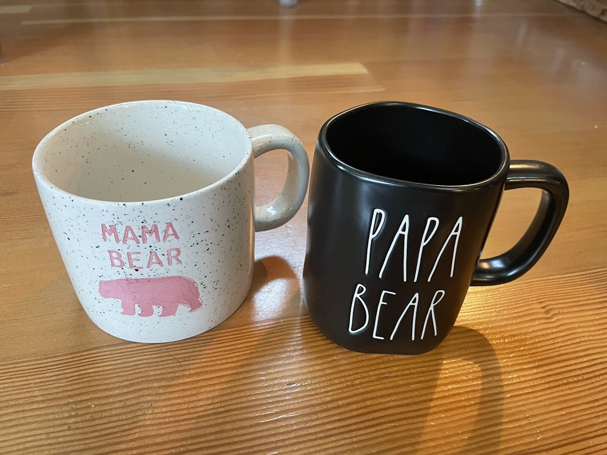 Mama Bear by tag Papa Bear by Rae Dunn LARGE mugs duo/set